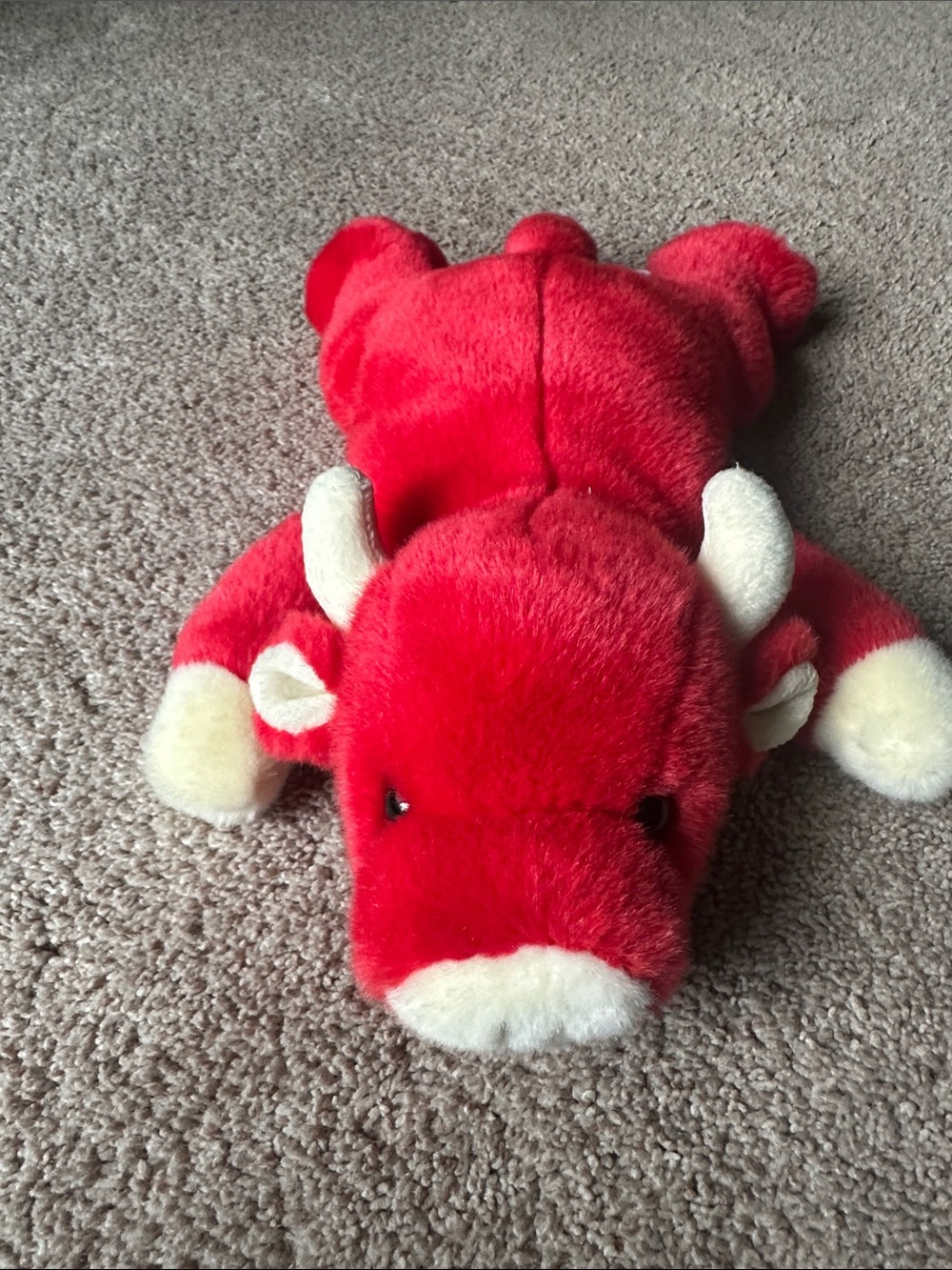 Ty Red and Cream Plush Bull Toy